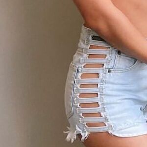 LF Carmar Cutout Sides Jean Shorts